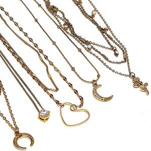 Gold-tone choker necklace bundle